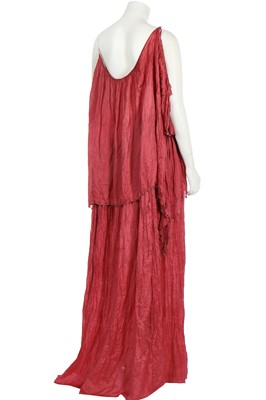 Lot 234 - A Mariano Fortuny pleated silk Peplos gown, circa 1920