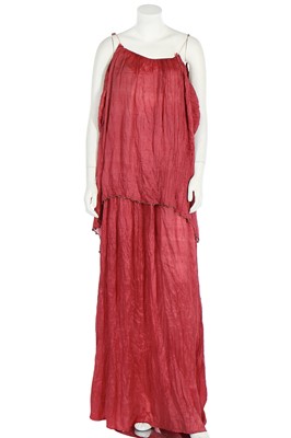 Lot 234 - A Mariano Fortuny pleated silk Peplos gown,
