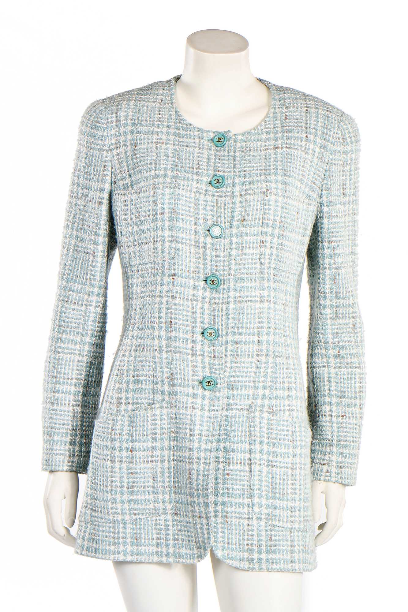 Lot 14 - A Chanel wool-blend tweed jacket in shades of