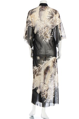 Lot 136 - A Jean Paul Gaultier Koi-fish printed polyamide-mesh kimono-style robe, 1990s