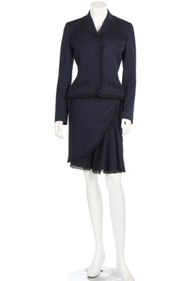 Lot 135 - A John Galliano for Givenchy navy-blue wool suit, 1996