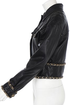 Lot 125 - A Gianni Versace black lambskin leather jacket, circa 1992