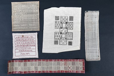 Lot 248 - A group of needlework samplers, English, 19th century