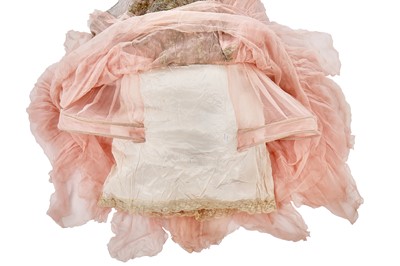 Lot 221 - A rare Boué Soeurs pale-pink silk-taffeta Robe de Style, model 'Bouquetière', 1927-28