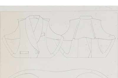 Lot 167 - Two rare and early John Galliano fashion sketches, 'Incroyables' Degree show collection, 1984