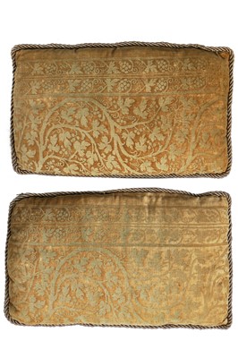 Lot 253 - Two cushions made up from Fortuny velvet, the velvet early 20th century