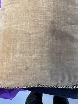 Lot 253 - Two cushions made up from Fortuny velvet, the velvet early 20th century