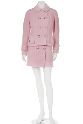 Lot 126 - A Gianni Versace pale-pink bouclé-wool suit, early 1990s