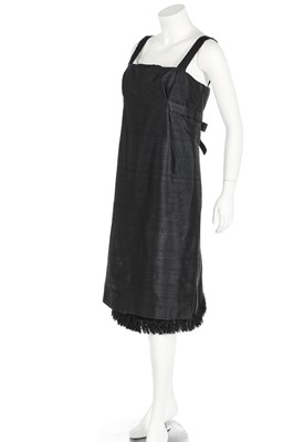 Lot 175 - A Marc Bohan for Dior black slubbed-silk cocktail dress, early 1960s