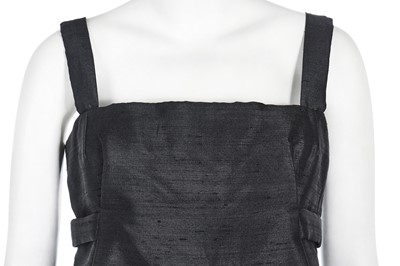 Lot 175 - A Marc Bohan for Dior black slubbed-silk cocktail dress, early 1960s