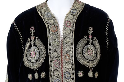 Lot 204 - An embroidered black cotton-velvet jacket (taqsireh), Bethlehem, 1940s