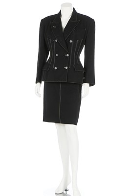 Lot 137 - A Jean Paul Gaultier black wool gabardine suit, 1980s