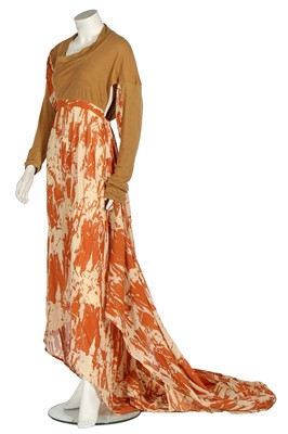 Lot 162 - A Westwood/McLaren printed cotton 'toga' dress, probably 'Punkature' collection, Spring-Summer 1983