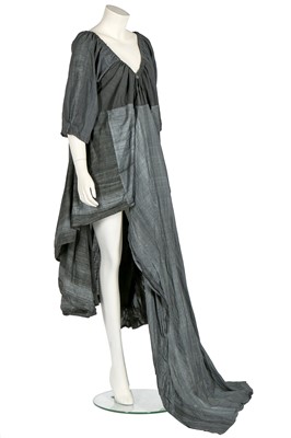 Lot 164 - A rare Westwood/McLaren grey cotton smock-dress, 'Punkature' collection, Spring-Summer 1983