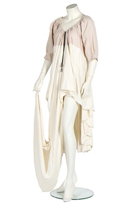 Lot 165 - A rare Westwood/McLaren off-white cotton smock-dress, 'Punkature' collection, Spring-Summer 1983