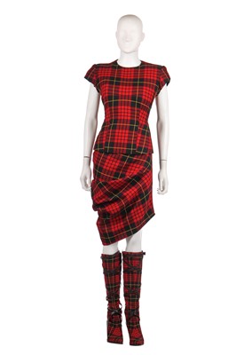 Lot 408 - A rare complete Alexander McQueen tartan ensemble, 'Joan' collection, Autumn-Winter 1998-99