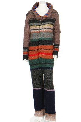 Lot 188 - A rare Yohji Yamamoto voluminous striped knitted jumpsuit, Autumn/Winter 1998-99