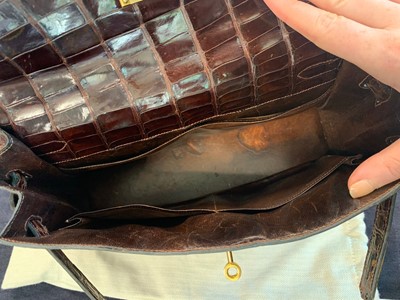 Lot 65 - An Hermès brown crocodile Kelly bag, late 1960s