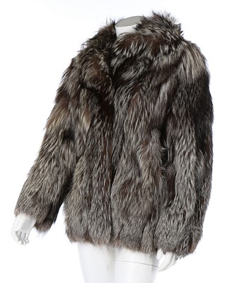 Lot 322 - A fox fur jacket, un-labelled, with black...