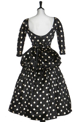Lot 76 - A fine Balenciaga couture polka-dot satin dinner dress, Model 103, Autumn-Winter 1953