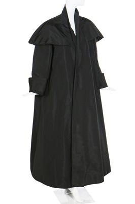 Lot 73 - A fine Balenciaga couture black faille evening coat, Spring-Summer, 1947