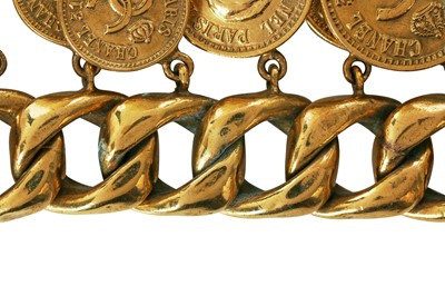 Lot 16 - A fine Chanel gilt 'coin' charm bracelet, probably 1970s