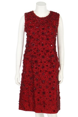 Lot 90 - A Felisa-Jose Luis couture embellished silk-crêpe cocktail dress, late 1960s