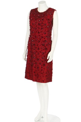 Lot 90 - A Felisa-Jose Luis couture embellished silk-crêpe cocktail dress, late 1960s