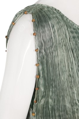 Lot 55 - A good Mariano Fortuny pale sea-green pleated silk Delphos gown, 1920-30