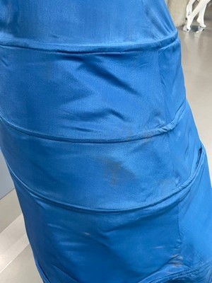 Lot 69 - A Lucien Lelong couture blue mesh crinoline dress, circa 1938