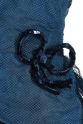 Lot 69 - A Lucien Lelong couture blue mesh crinoline dress, circa 1938