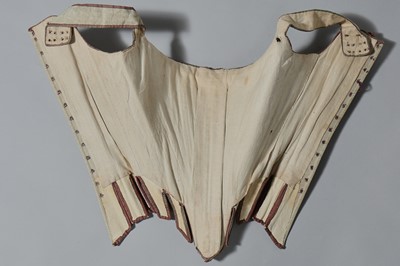 Lot 41 - A fine pair of moiré silk-covered stays, French, 1770-85