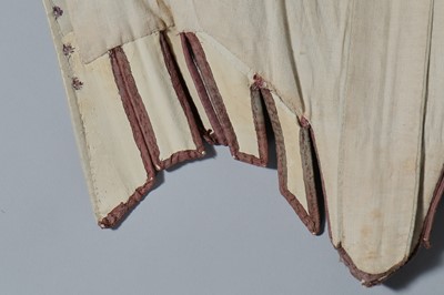 Lot 41 - A fine pair of moiré silk-covered stays, French, 1770-85