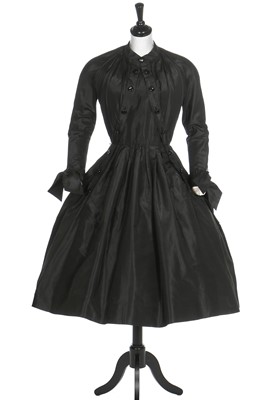 Lot 81 - A Christian Dior New York black paper taffeta dinner dress, 1951