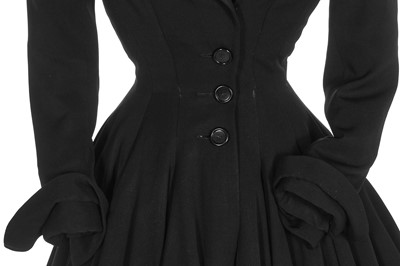 Lot 72 - A black wool coat dress, Dior, made under licence, American, circa 1947