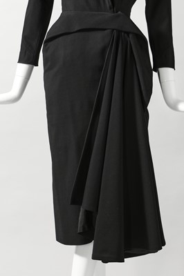 Lot 75 - A Balenciaga couture black wool dinner dress, Autumn-Winter 1950