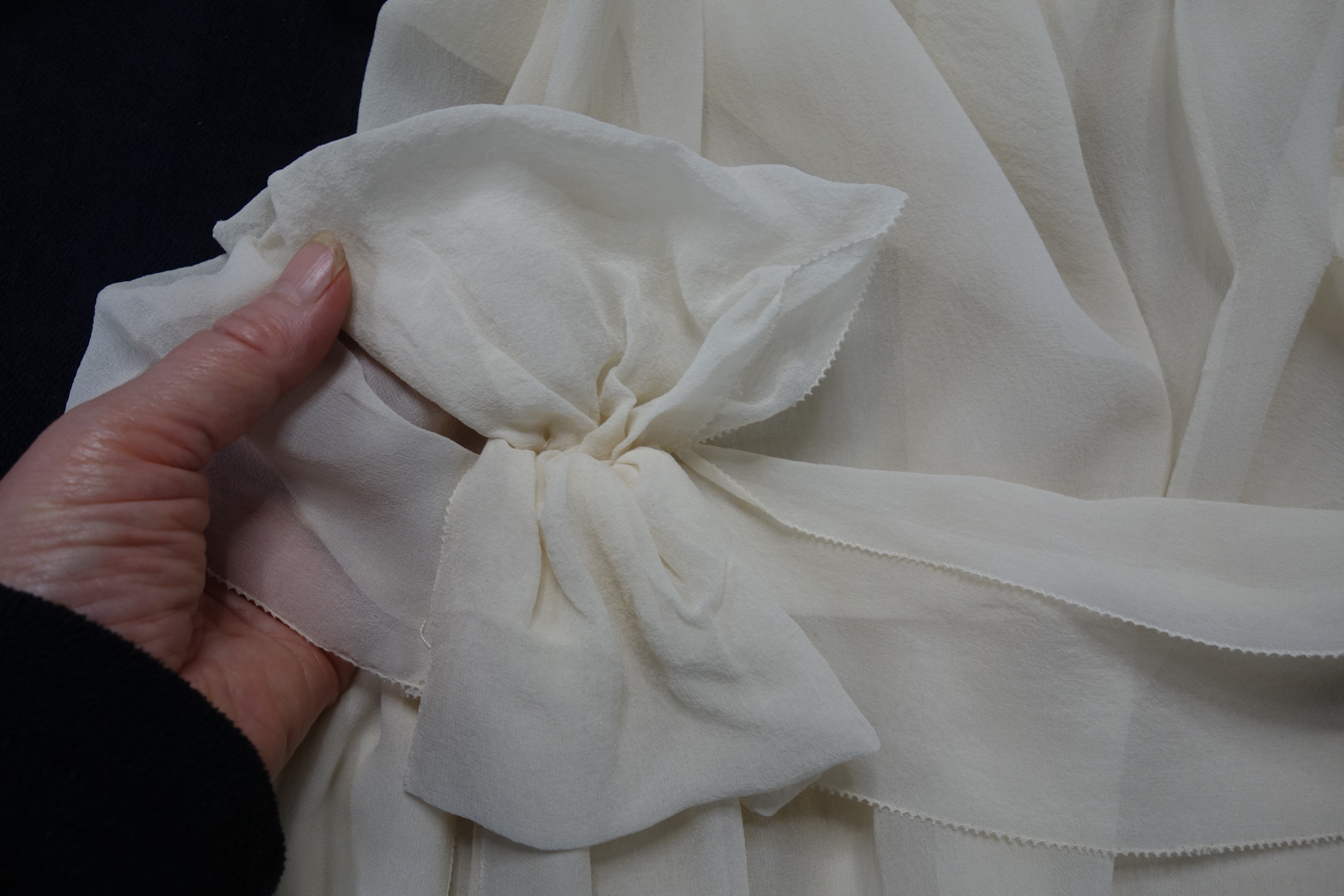Lot 54 - An ivory chiffon couture dinner dress,