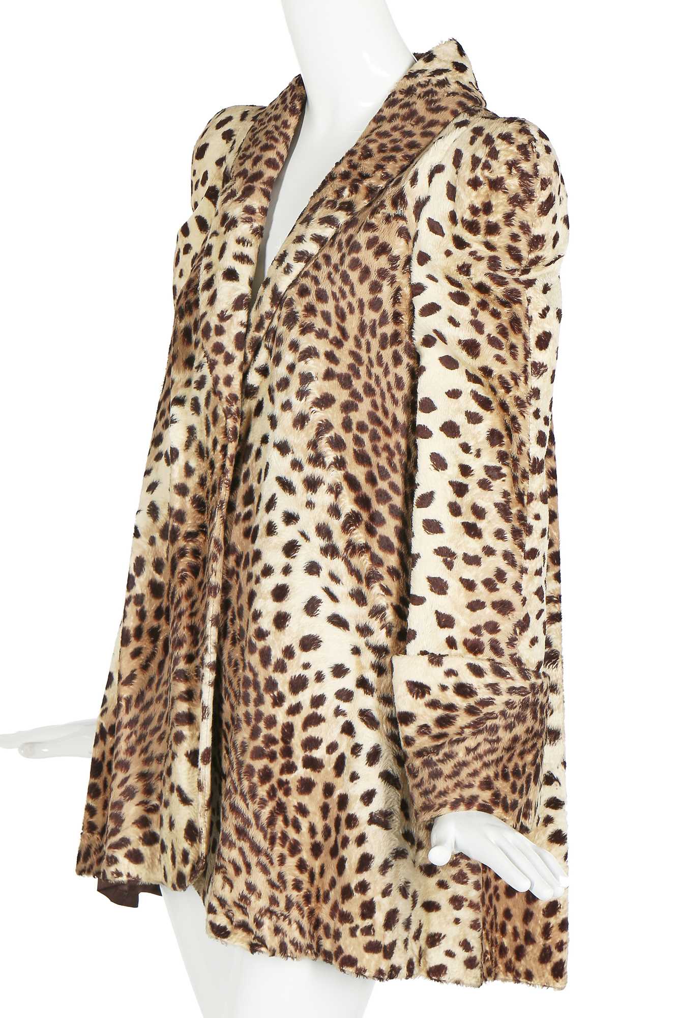 Lot 124 - A good Biba faux leopard plush swing jacket, 1973-75