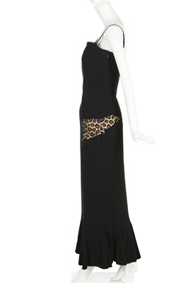 Lot 177 - A Givenchy by Alexander McQueen black crêpe and leopard lace evening gown, Autumn-Winter 1997 collection