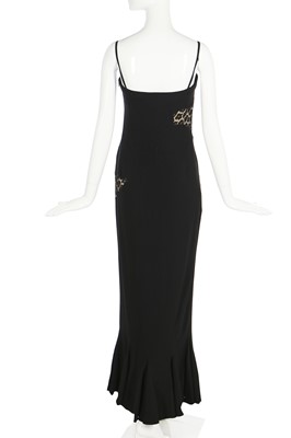 Lot 220 - A Givenchy by Alexander McQueen black crêpe and leopard lace evening gown, Autumn-Winter 1997 collection