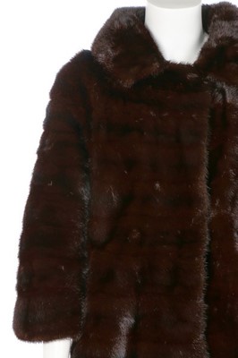 Lot 15 - A fine GLMA dark brown mink coat with...