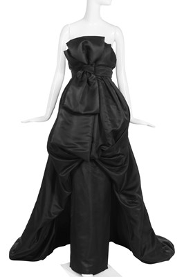 Lot 247 - A Christian Dior by John Galliano black silk faille evening gown, Autumn-Winter 2008