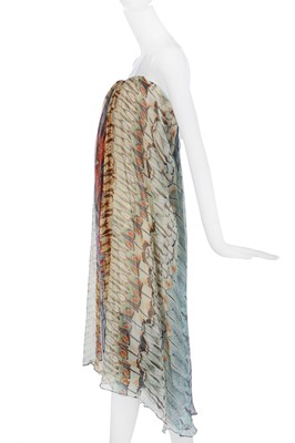 Lot 229 - An Alexander McQueen feather-print chiffon cocktail dress, 'La Dame Bleue', Spring-Summer 2008