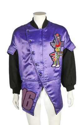 Lot 182 - A rare Kansai Yamamoto purple satin bomber jacket, 1980s