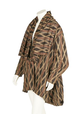 Lot 180 - An Issey Miyake lattice-weave silk-cotton-blend jacket, probably Autumn-Winter 1986