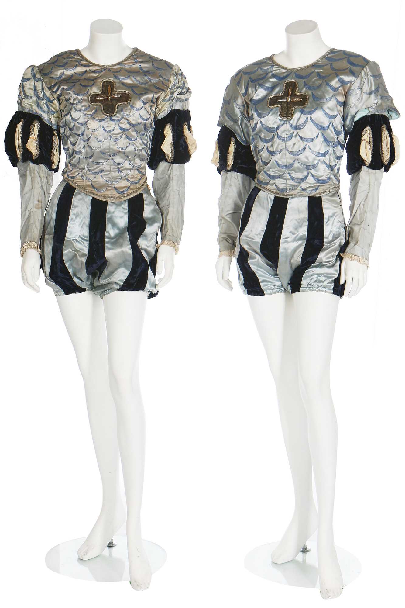 Lot 53 - Two de Basil Ballets Russes Cavalier costumes from 'Le Pavillon d'Armide', after a design by Benois, 1950s