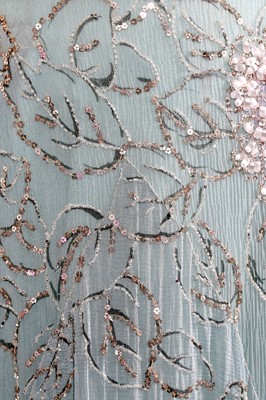 Lot 63 - A flapper dress of pale sea-blue crêpe chiffon, circa 1929