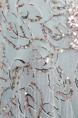 Lot 63 - A flapper dress of pale sea-blue crêpe chiffon, circa 1929