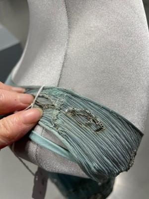 Lot 63 - A flapper dress of pale sea-blue crêpe chiffon, circa 1929