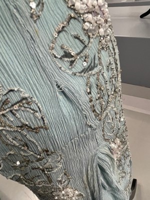Lot 63 - A flapper dress of pale sea-blue crêpe chiffon, circa 1929